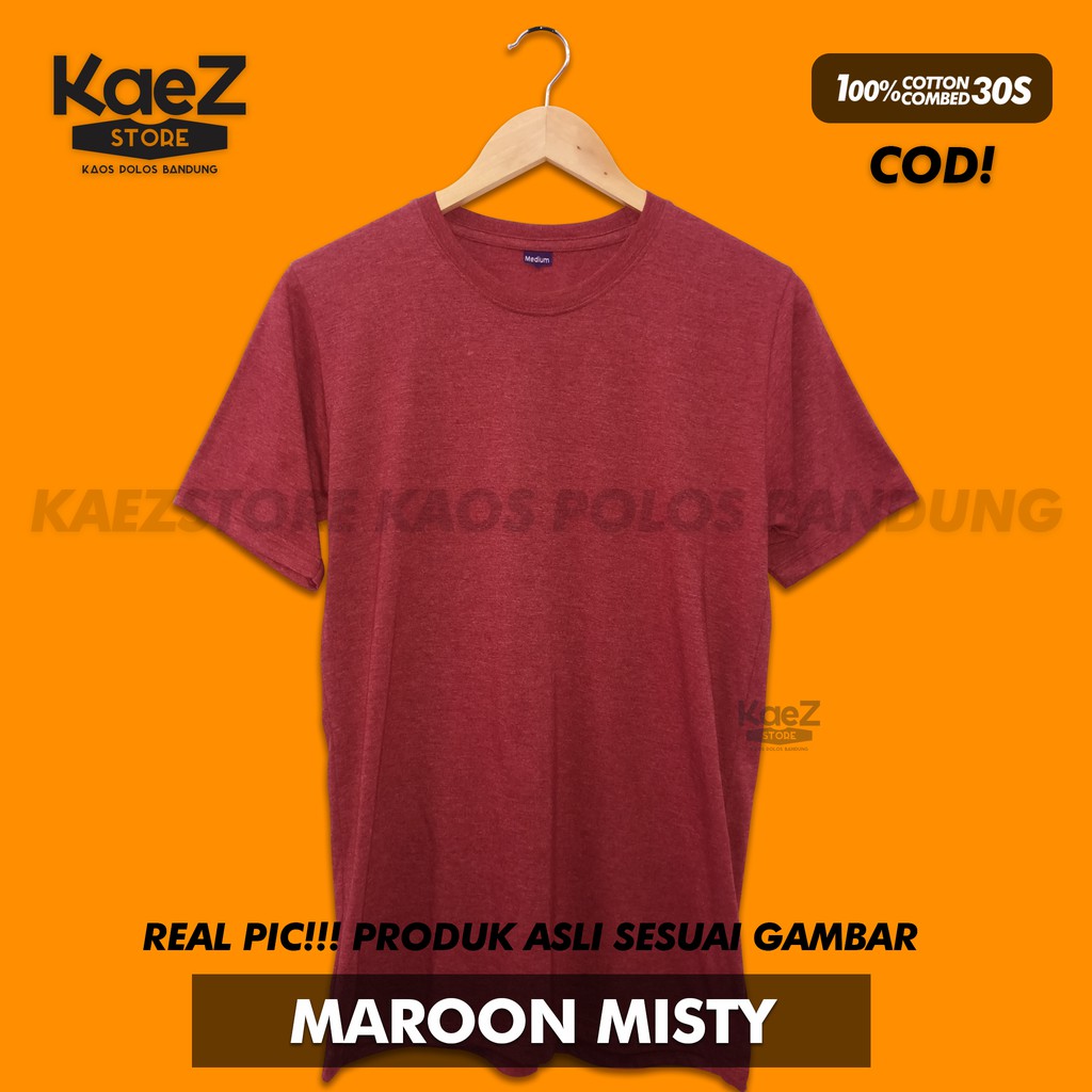  Baju  Kaos Polos  Oblong Lengan Pendek Bandung Maroon  Misty 