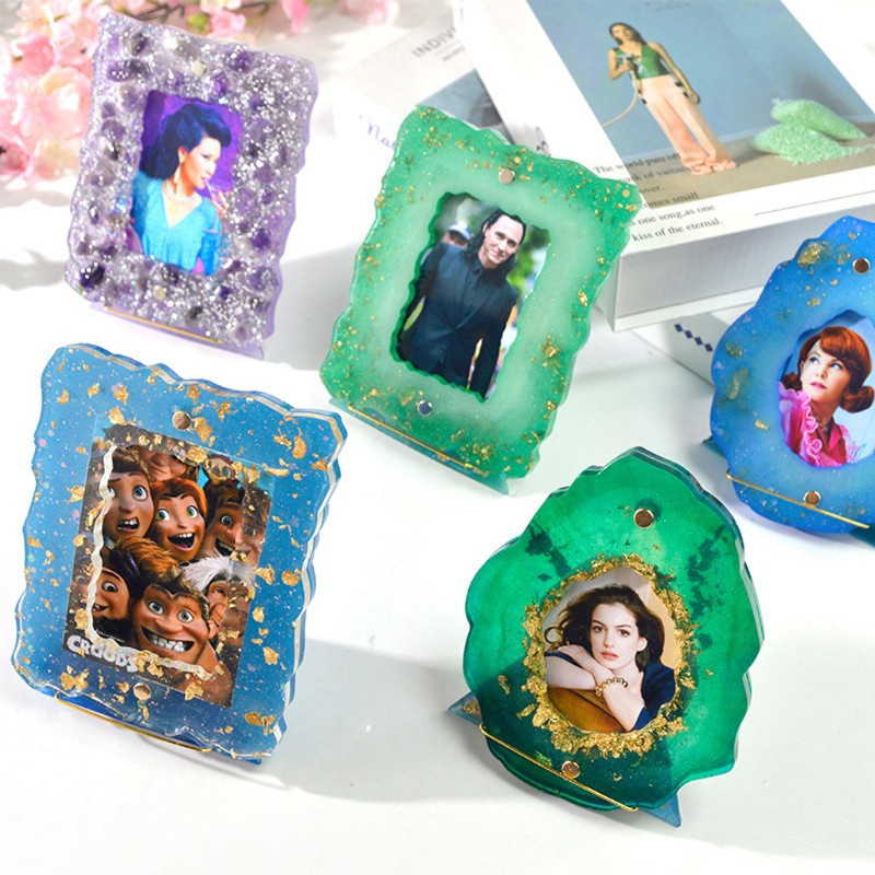 Glitter Photo Frame Epoxy Resin Casting Mold Irregular Picture Frame Mold Silicone Mold DIY Personalized Photo Frame Molds Craft