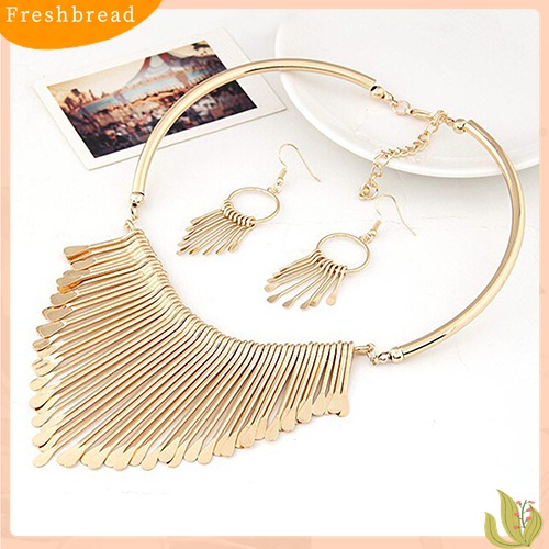 Fresh| Set Perhiasan Kalung Choker Dengan Liontin Rumbai Untuk Wanita