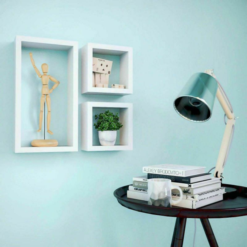 Rak Buku Rak Boneka Rak Koleksi Rak Dinding Tempel Gantung Hiasan Ruang Tamu Rumah Modern