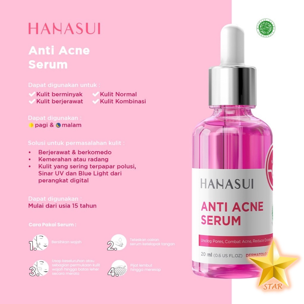 ORIGINAL HANASUI SERUM WAJAH VITAMIN C / COLLAGEN / ANTI ACNE / WHITENING GOLD 20 ML