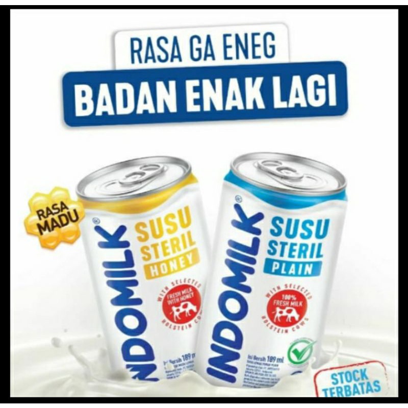 

Indomilk Susu Steril Kaleng Plain / Honey 189 Ml