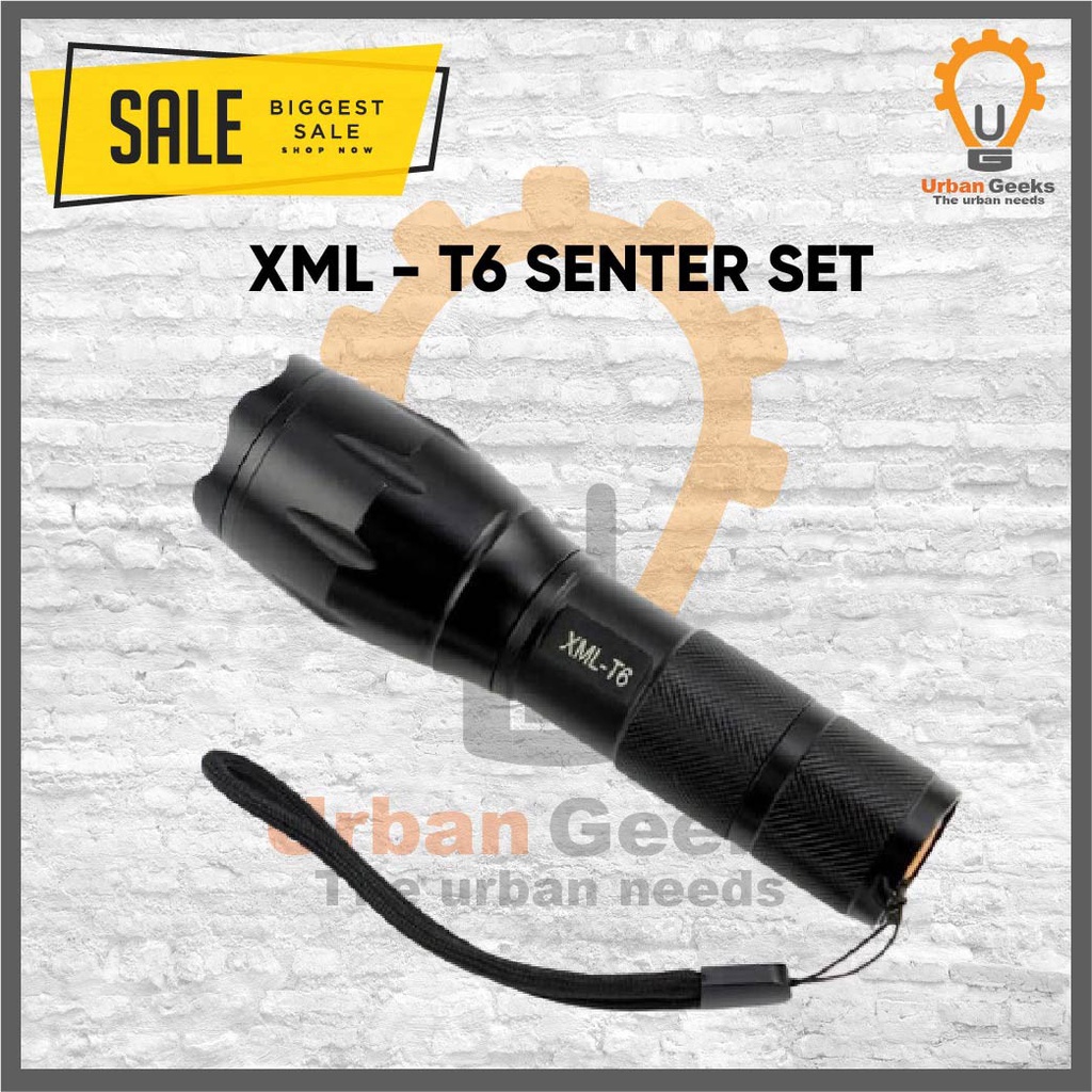 Paket Senter taff-LED E17 LED Tactical XML T6 8000Lumens alt Taffware