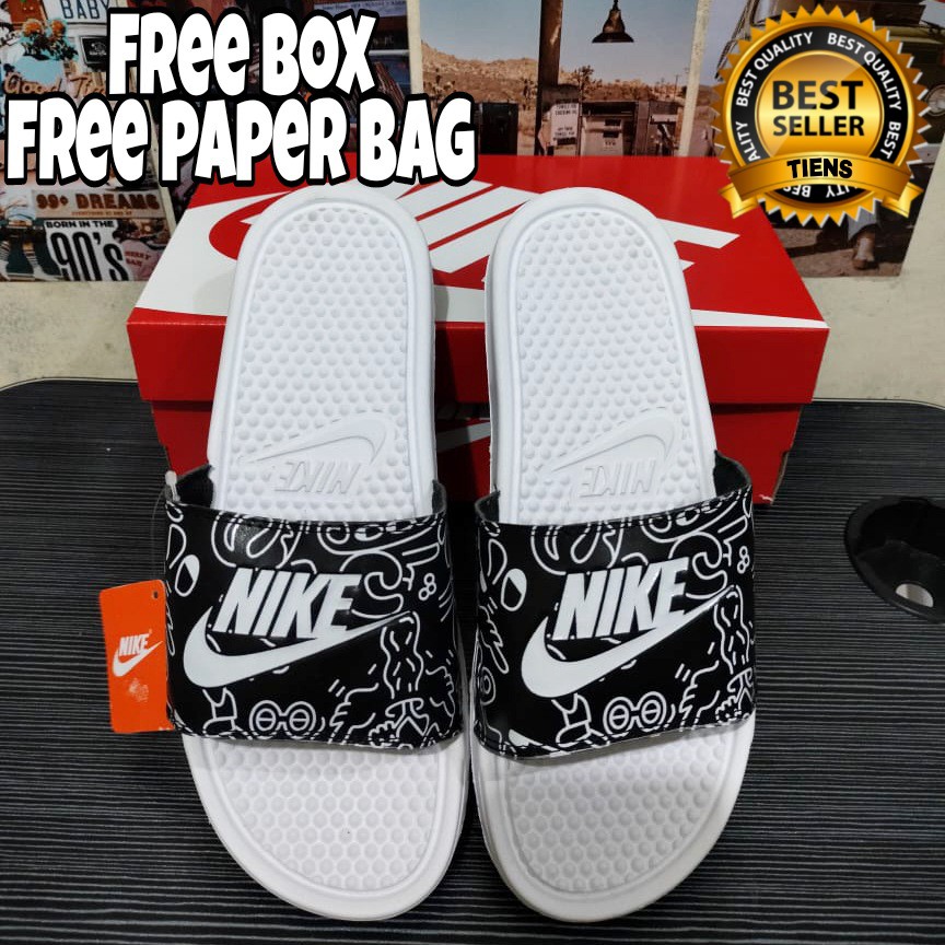 SANDAL SLOP NIKE BENASSI SELOP PUTIH POLOS DOODLE PRIA WANITA TERMURAH SLIDE SENDAL MURAH FLIP FLOP