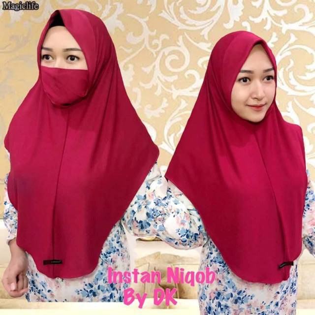 Hijab instan Niqab / niqob jersey / Hijab masker instan jersey ukuran STANDAR