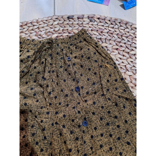 KULOT LINEN SERAT MOTIF POLKA//KULOT POLKADOT JUMBO