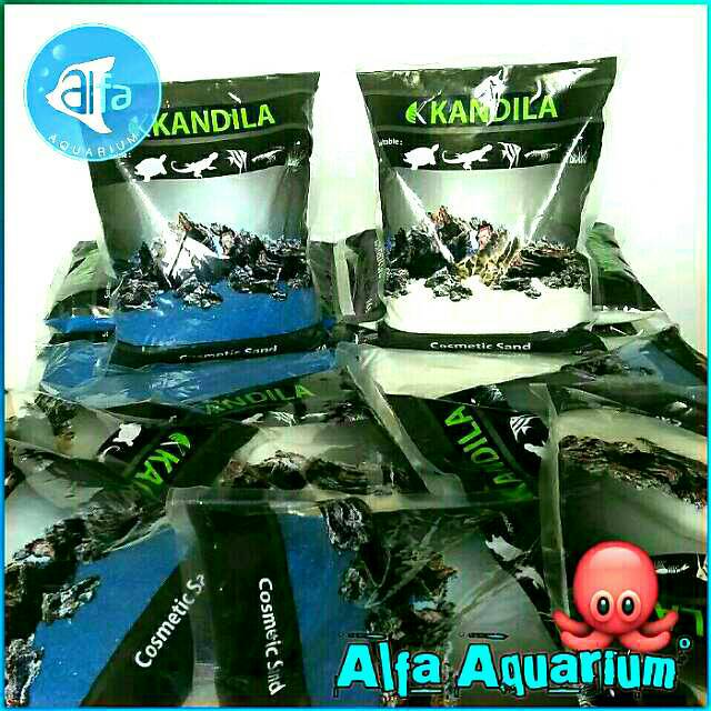 PASIR KANDILA / Pasir Air Terjun Aquascape / Pasir Silika Warna Warni / Biru Putih / Hiasan Aquarium