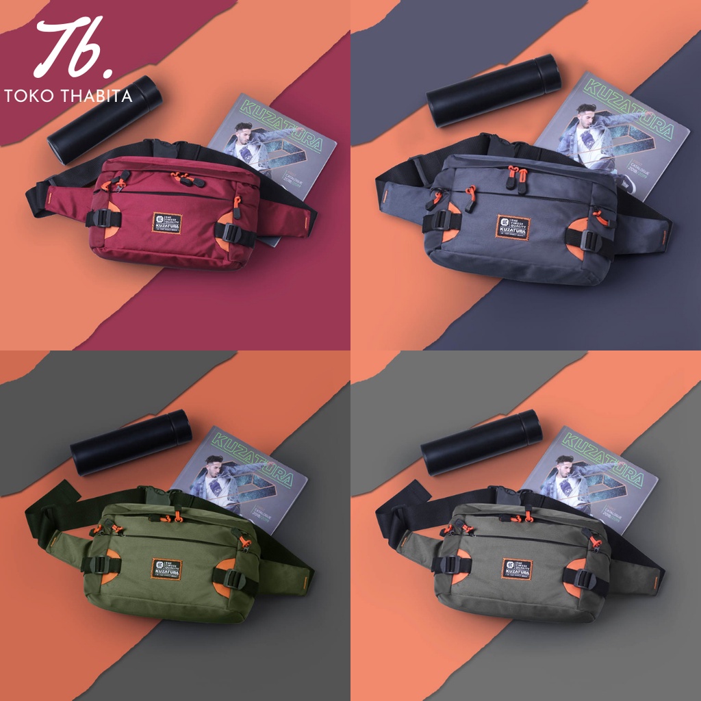 Toko Thabita Waistbag Simple Pria Multifungsi Tas Pinggang Kuzatura Original Distro Waist Bag