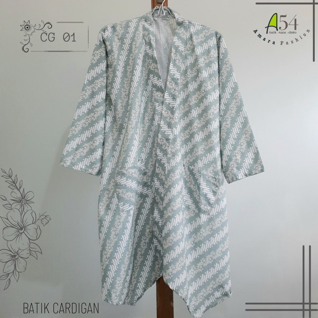 Baju Batik Cardigan lengan panjang katun