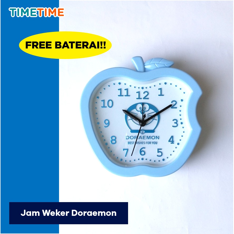 Jam Beker Karakter Jam Weker Doraemon Hello Kity Mickey Mouse Free Baterai AA