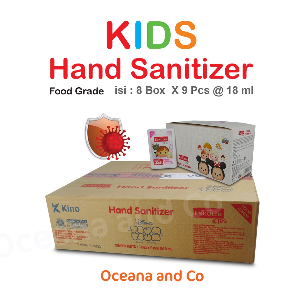 Eskulin Kids Tsum Tsum Hand Sanitizer 18ml 1 DUS ISI 72 PCS MURAH