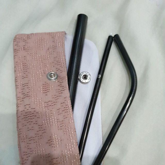 Kaliko Stainless Straw / Sedotan Stainless Steel In Batik Pouch