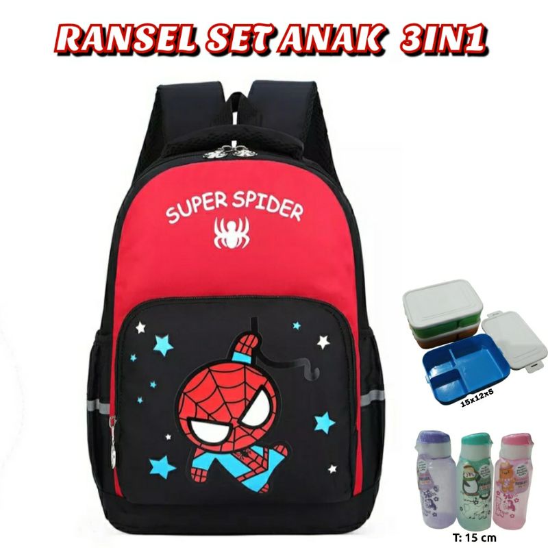 dem_sare / DS.1142 SUPERSPIDER Tas Ransel Anak Sekolah Laki - Laki TK SD Paud Karakter Cartoon Tas Anak Sekolah Motif Kartun Kekinian Tas Ransel Anak Sekolah Karakter