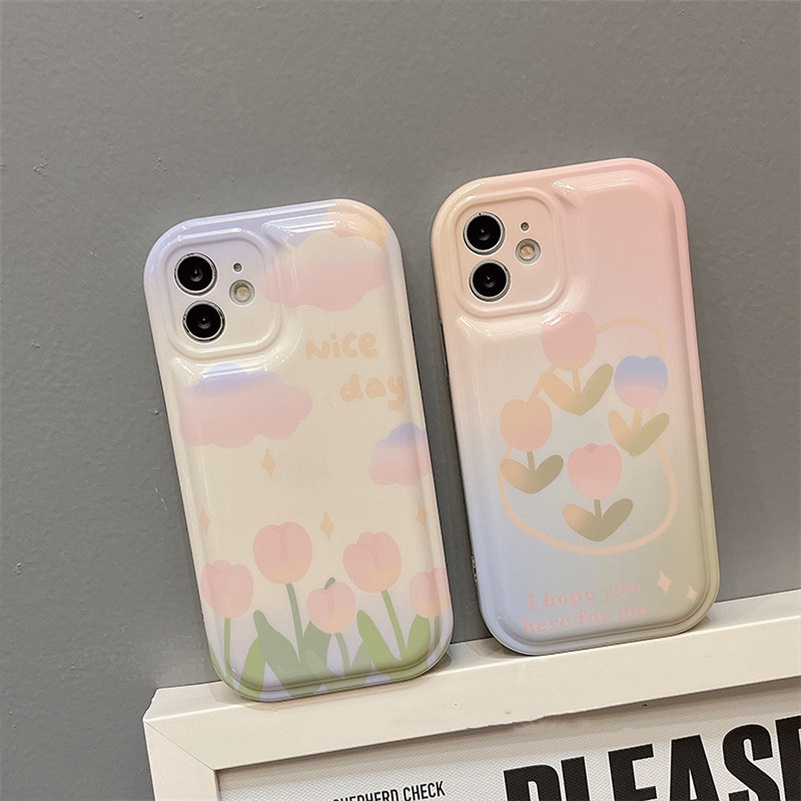 Soft Case Pelindung Kamera Shockproof Motif Bunga Untuk iPhone 14 13 12 11 Pro Max X Xr Xs Max 7 8 6 6s Plus SE 2020