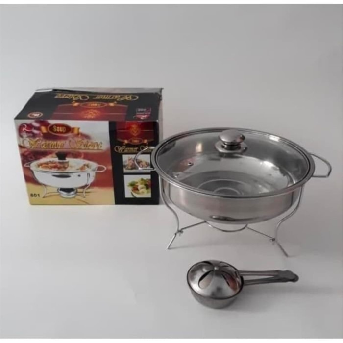 Warmer Bulat - Baskom Tempat Sayur Soup Prasmanan Saji Stainless