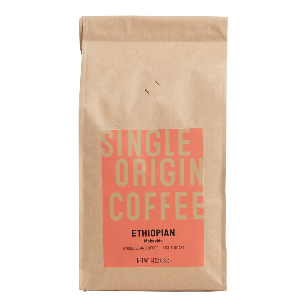 

Single Origin Coffee Ethiopia Mokasida Whole Roasted Bean Coffee.