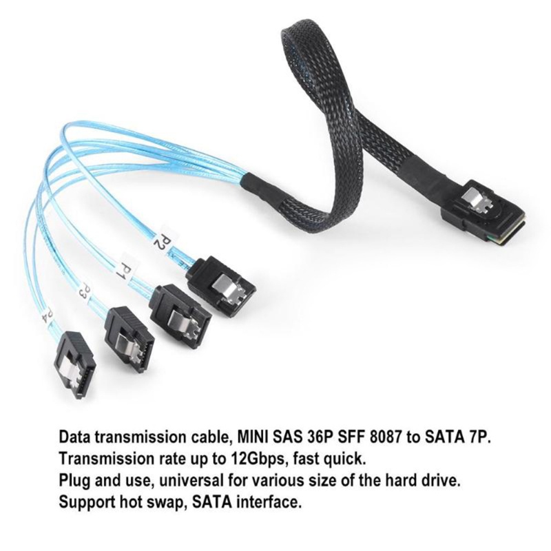 Btsg Mini 36P SFF-8087 Ke4 7pin HDD Hard Disk Kabel Internal 90derajat Kabel Data Hard Disk Target Awet