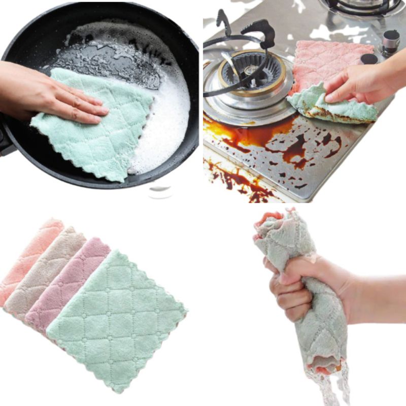 Kain lap serbaguna anti minyak bahan microfiber / lap anti minyak