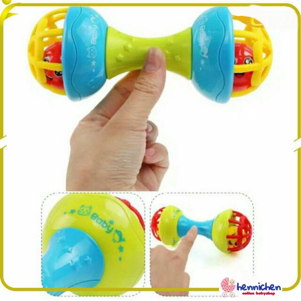 Mainan Bayi Rattle Stick Bunyi Kerincingan Baby Soft Teether Gigitan Bayi BPA Free