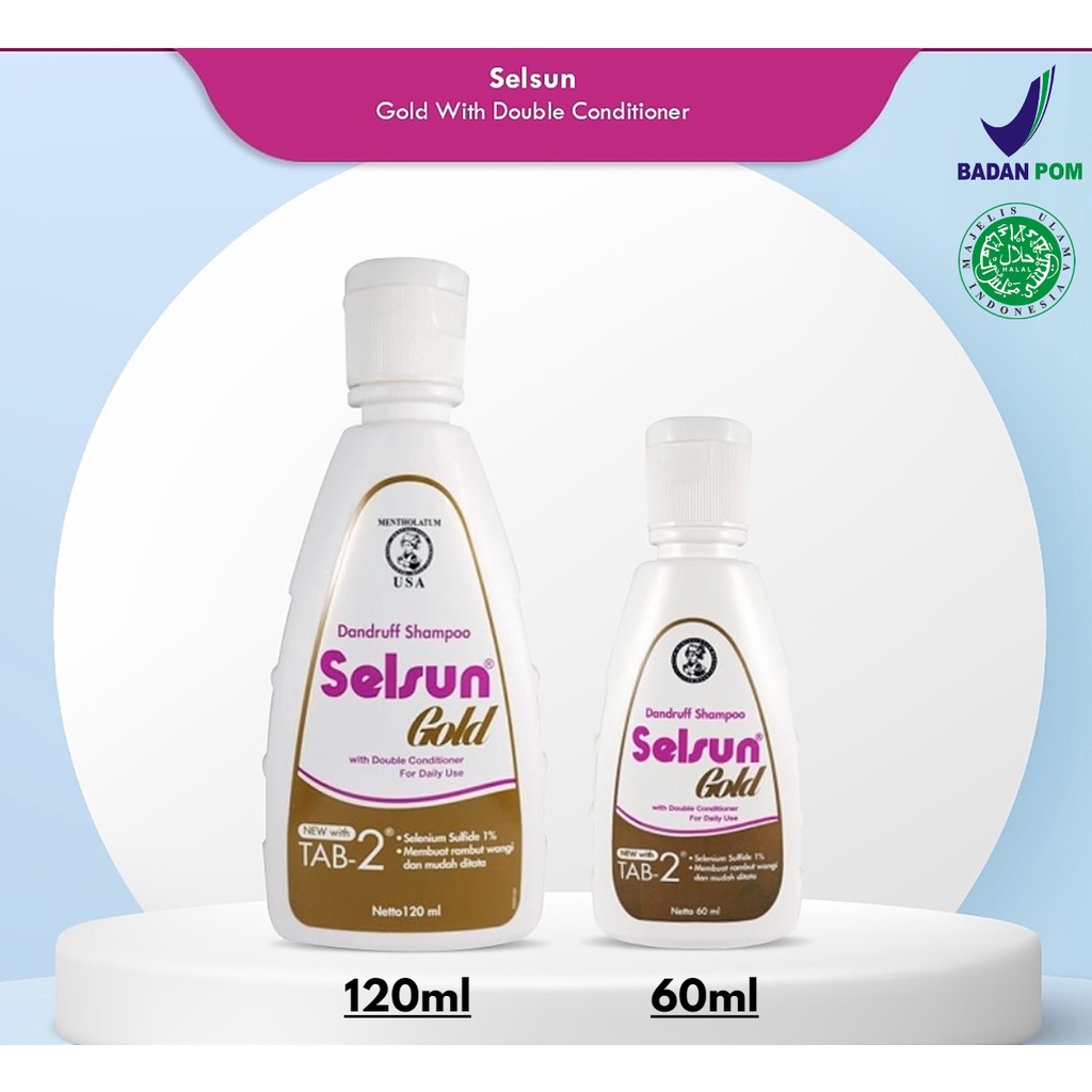 SELSUN Gold Shampoo Anti Dandruff With Double Conditioner 60mL | 120mL | 200mL