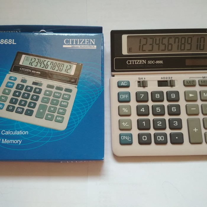 

Termurah calculator / kalkulator citizen SDC 868 L 12 digit new Elegan
