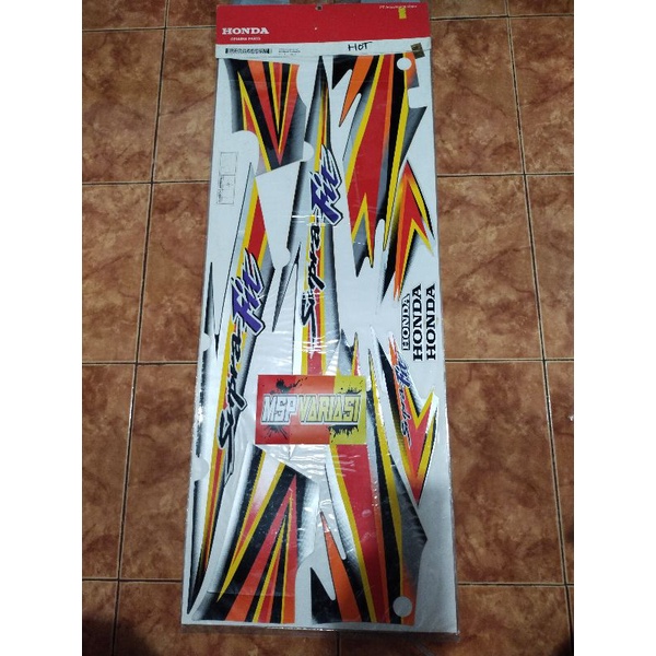 Striping List Stiker Supra fit lama original AHM Silver Hitam (871X0 KTL 890ZD )