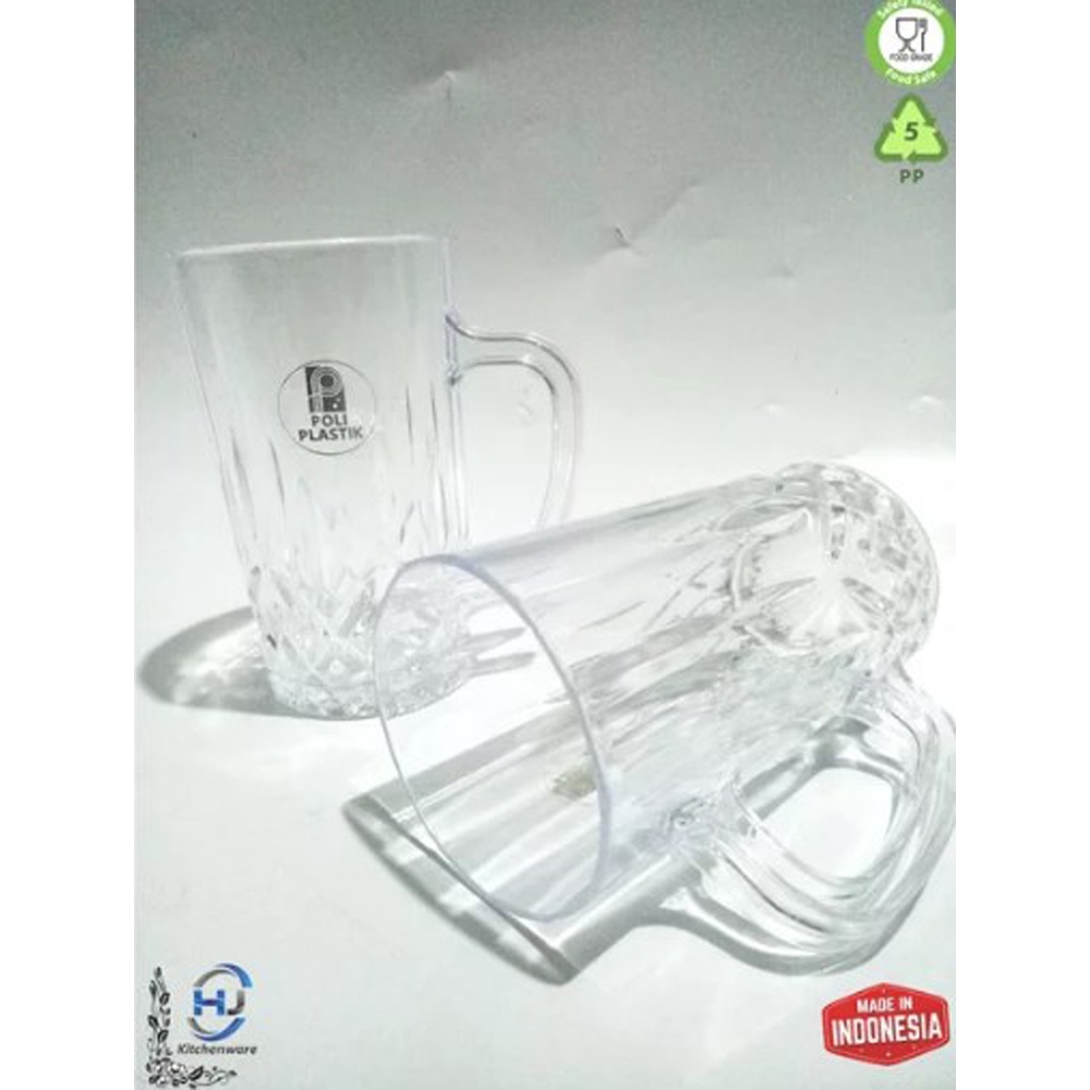 Gelas Pesta 400 ML / Poli Plastic / Gelas Bir / Jus / Kopi / Susu / Murah