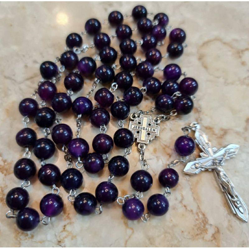 Jual Murah Rosario Purple Amethys Agate Stone gGK6kRCGQJrN3