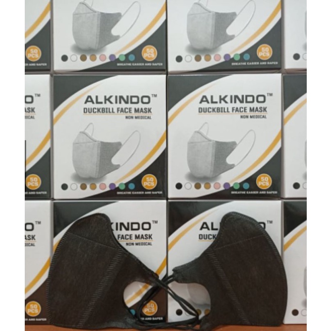 MASKER DUCKBILL BERGARIS HITAM PUTIH