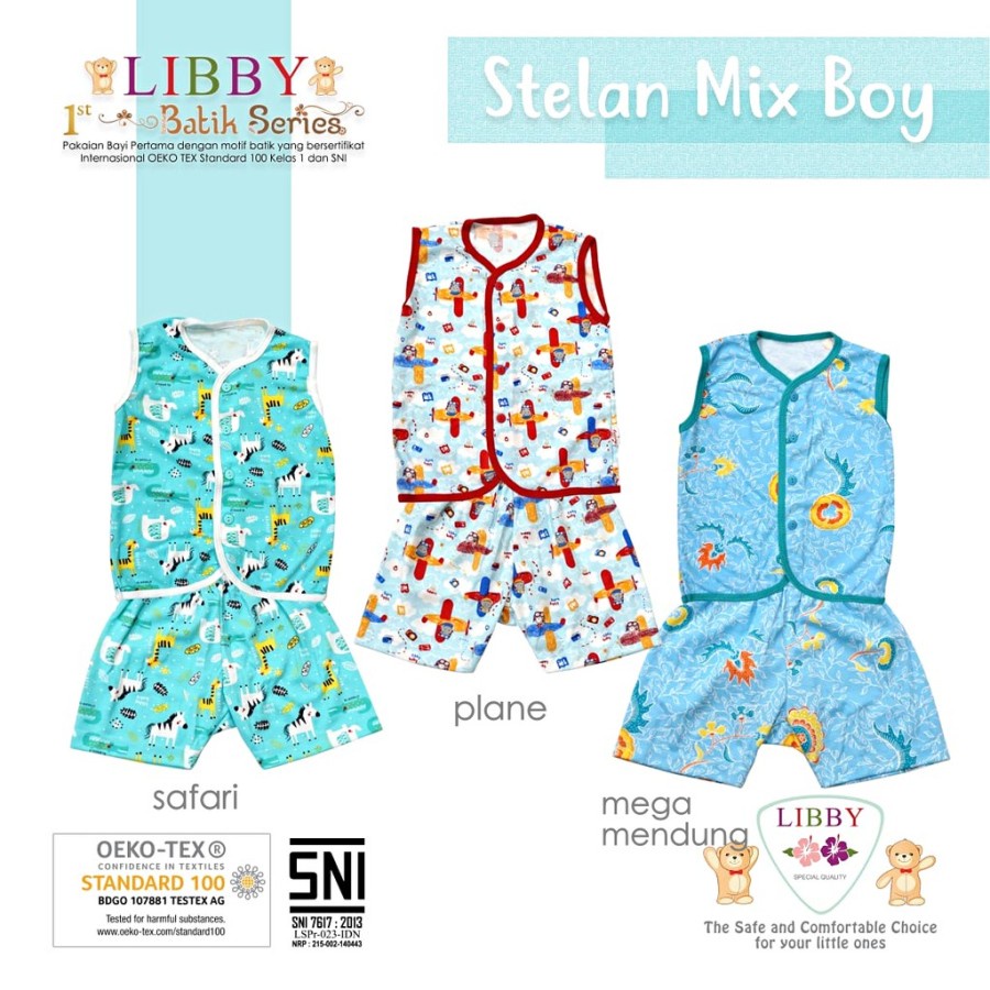 1STEL LIBBY STELAN BAJU KUTUNG KANCING TENGAH CELANA PENDEK ANAK PRINT - BELLASHOP