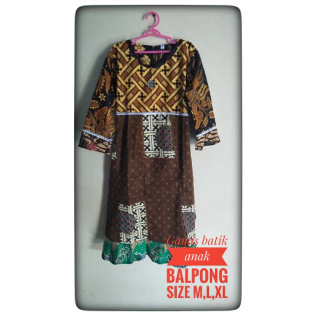 120. Gamis anak batik kombinasi