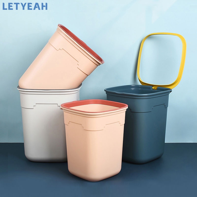 letyeah Tempat sampah minimalis aesthetic / tong sampah ruang tamu kotak sampah dapur trash bin / gratis 1 roll kantong sampah