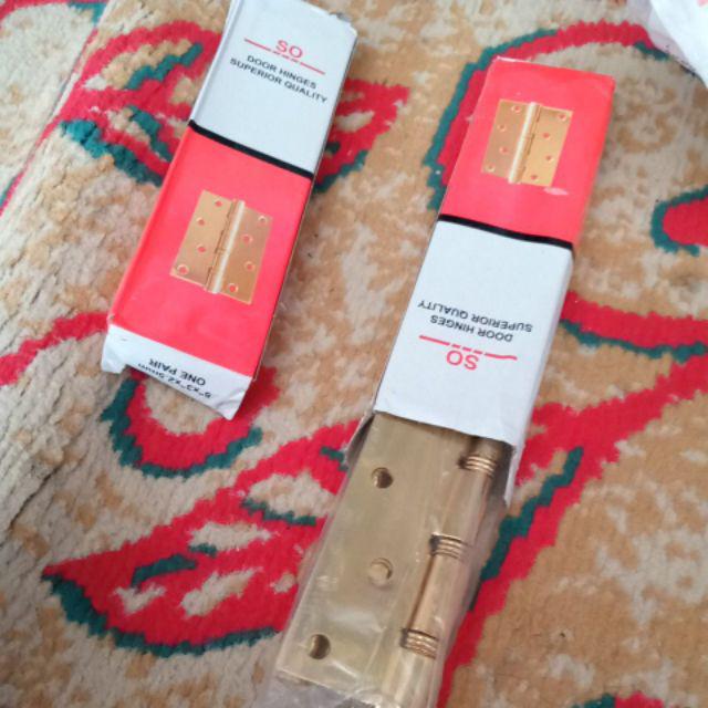 Engsel Pintu  So  Emas / Ss [ Tebal ] 5 X 2,5mm Perpasang