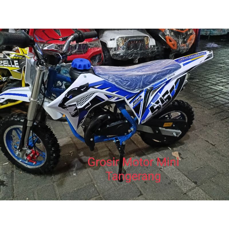 MOTOR MEDIUM TRAIL BLACK PANTHER SINGEL STATER DAN DOBLE STATER 50CC DOUBLE KNALPOT MOTOR ANAK - MAINAN ANAK