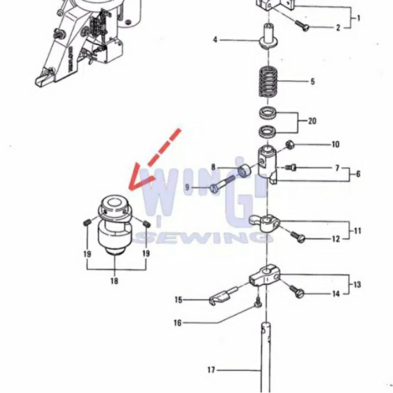 No 243012 NP7A Cam Tiang Looper Mesin Jahit Karung NP-7A