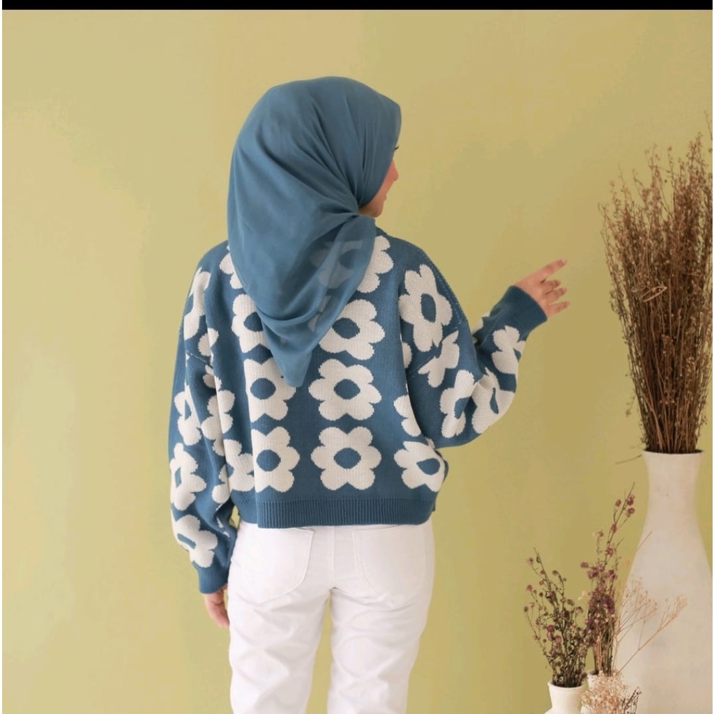 flower cardigan premium fashion wanita