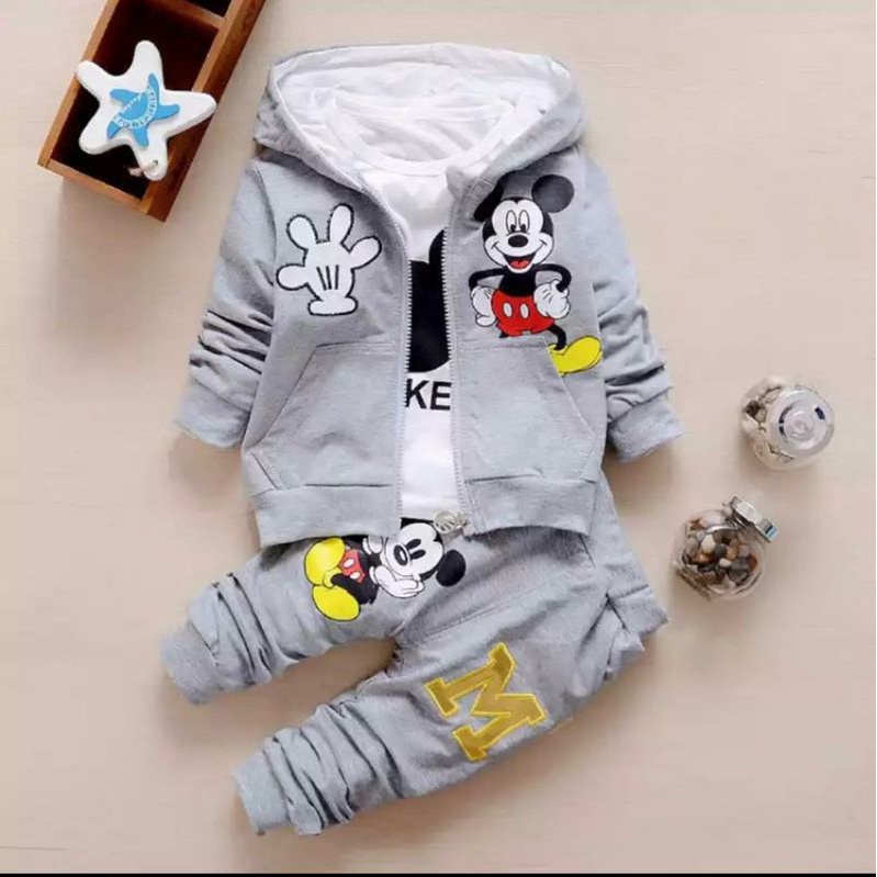 SETELAN ANAK 3 IN 1 MICKY MOUSE TERPOPULER/ATASAN ANAK/BAJU ANAK