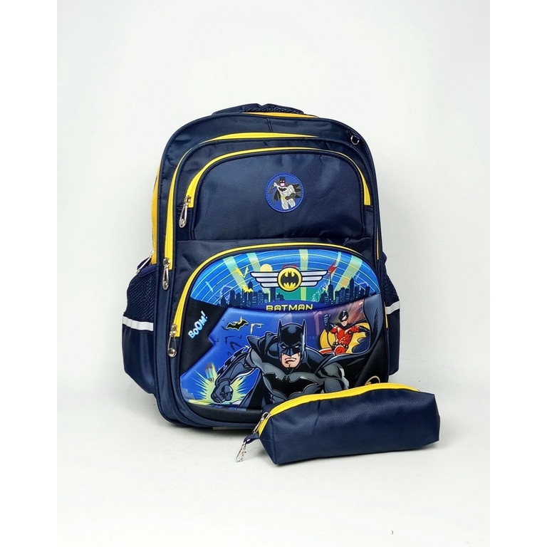 TAS ANAK IMPORT TAS ANAK CEWEK COWOK KARAKTER FROZEN BATMAN AVENGERS FREE KOTAK PENSIL