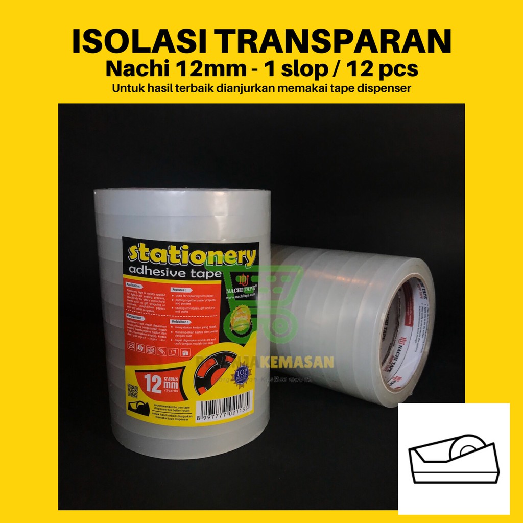 

Stationary Isolasi/ Tape Nachi 12mm 1slop isi 12pcs