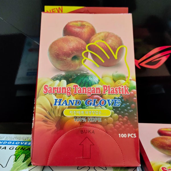 Sarung Tangan Plastik Hand Glove Murah isi 100 pcs (50 pasang) /  TS-36