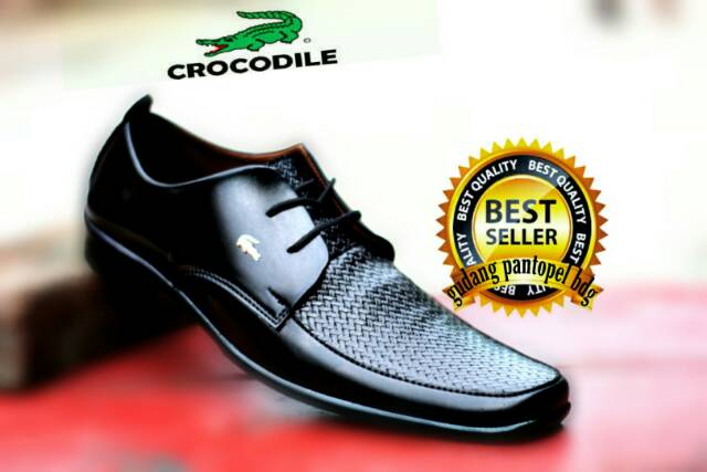 SEPATUPRIA [ CROCODILE ] PANTOPEL PREMIUM SWEDIAN HITAM FORMAL KERJA KANTORAN