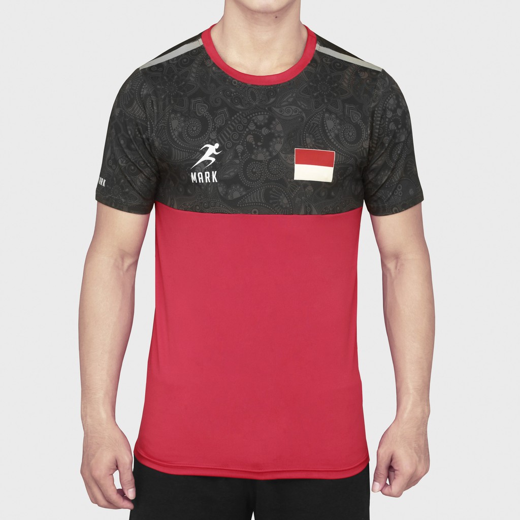MARK SHIRT BATIK PRINTED TEAM INDONESIA KAOS OLAHRAGA WUSHU ORIGINAL