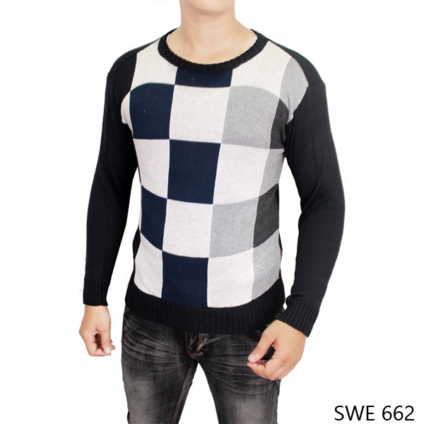 Baju Sweater Rajut Rajut Kombinasi Warna – SWE 662