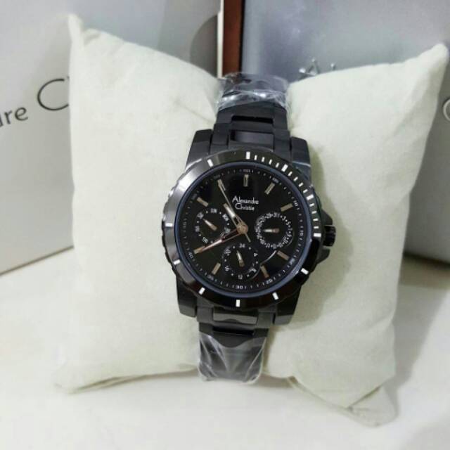 Jam Tangan Alexandrr Christie Cewek Wanita Original AC 6141 AC6141 Full Black