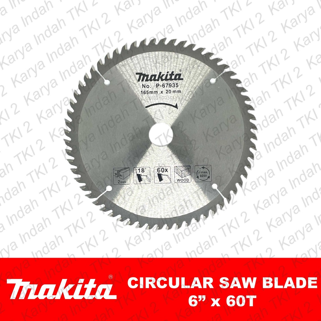 Gergaji Circle Kayu MAKITA 6 1/2" Mata 60 Teeth Circular Saw Blade TCT 6 Inch 165mm x 60T