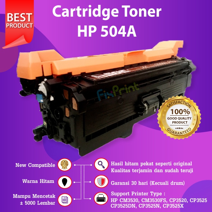 Cartridge Toner Compatible HP 504A CE250A Black Cyan Magenta Yellow Printer CM3530 CP3525