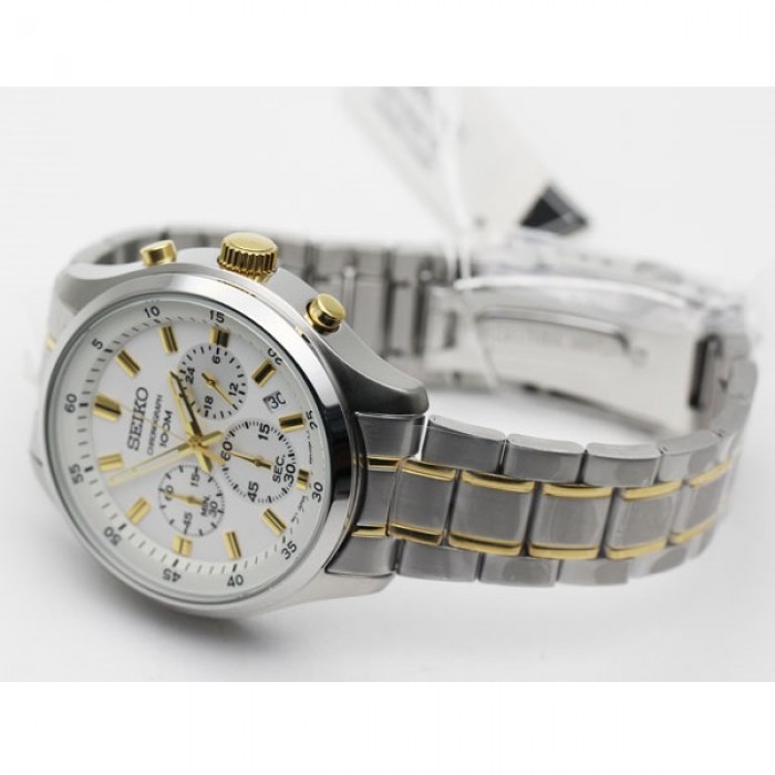 Seiko Quartz SKS589P1 Chronograph Two Tones - Jam Tangan Pria SKS589