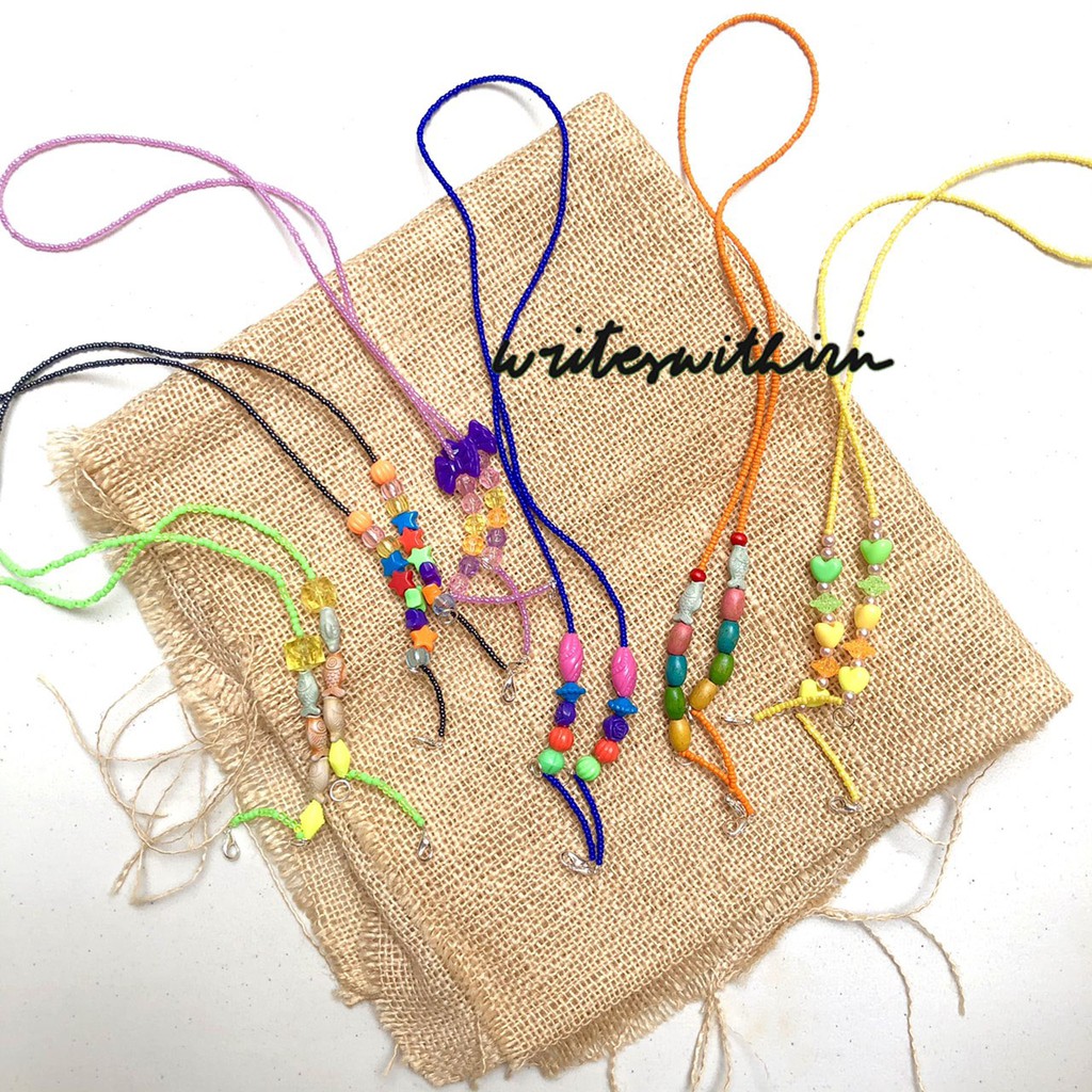 

(writeswithirin) Tali Masker/ Lanyard/ Strap Mask Manik Candy Murah lucu