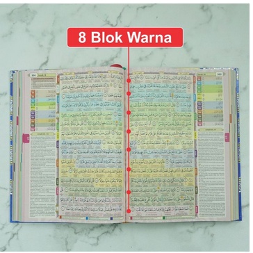 Al Quran Hafalan Hafazan Perkata Latin 8 Blok Ukuran A5 Cover Metalizing QPP Full Color REGULER