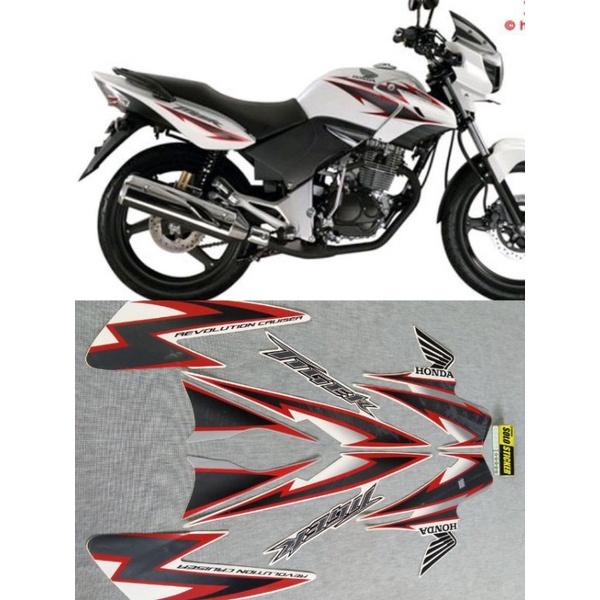 STIKER STRIPING LIS STANDAR ORI HONDA TIGER REVO PUTIH MERAH TAHUN 2011 2012